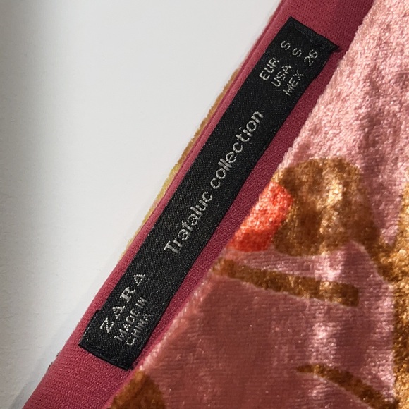 ZARA Floral Velvet Printed Sleeveless Midi Slit Dress size small - Picture 14 of 16